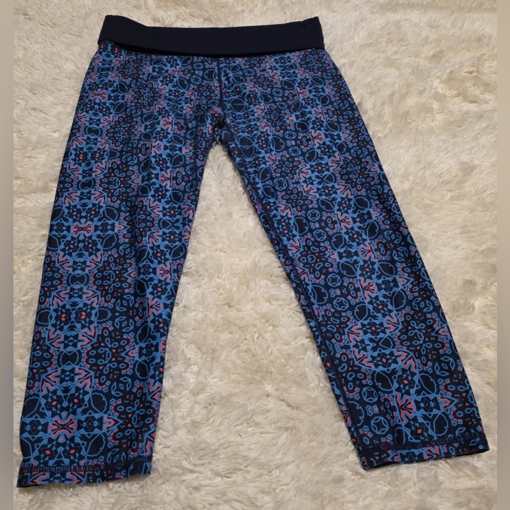 Fabletics Women’s Size Patterned Blue Leggings Euc - image 2